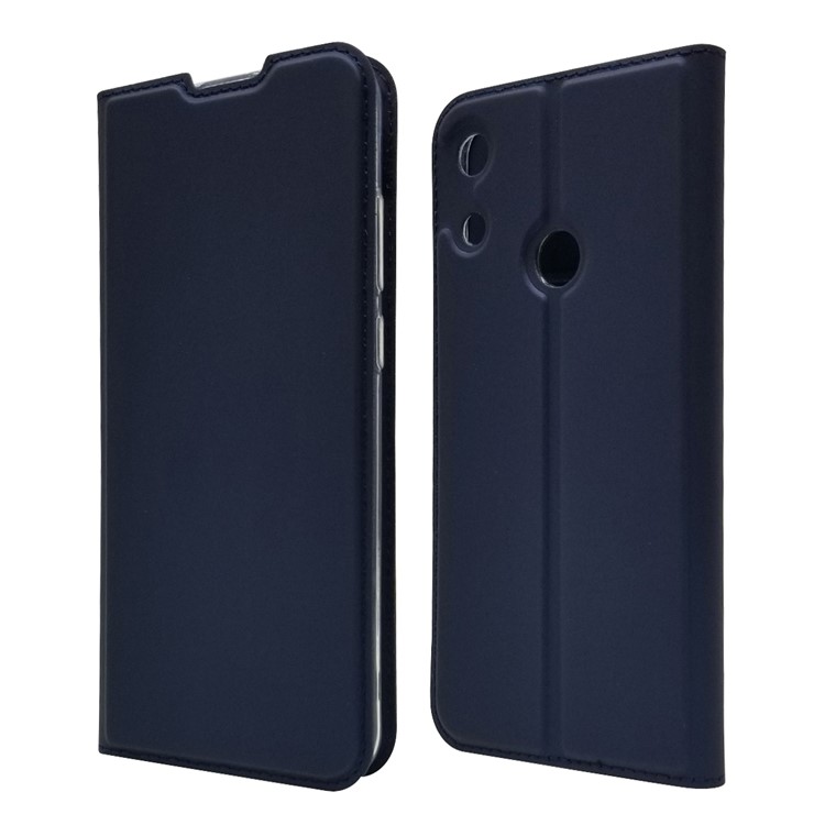 Magnetic Adsorption Leather Card Holder Case for Huawei Honor 8A - Dark Blue-2