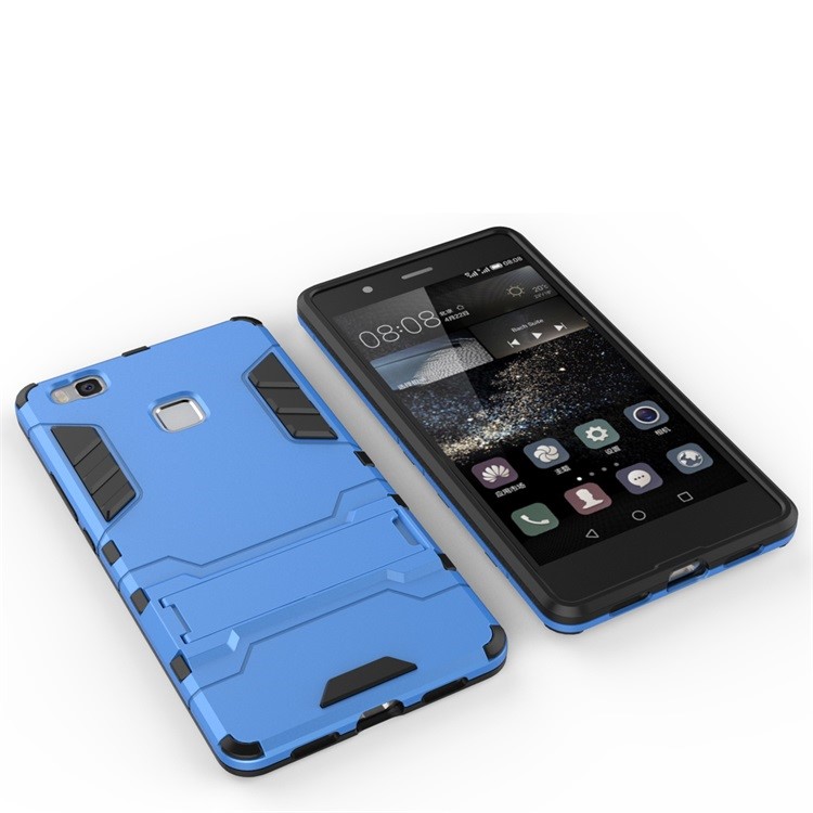 For Huawei P9 Lite Cool Kickstand PC + TPU Hybrid Phone Cover - Baby Blue-3