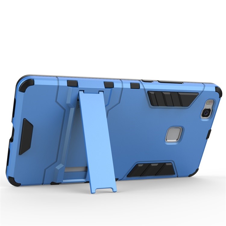 For Huawei P9 Lite Cool Kickstand PC + TPU Hybrid Phone Cover - Baby Blue-4