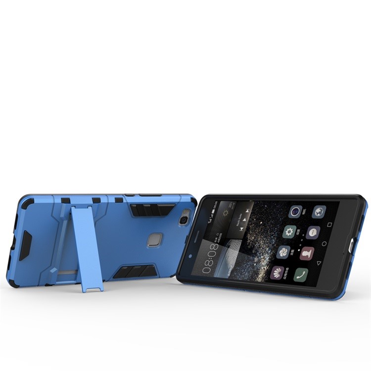 For Huawei P9 Lite Cool Kickstand PC + TPU Hybrid Phone Cover - Baby Blue-6