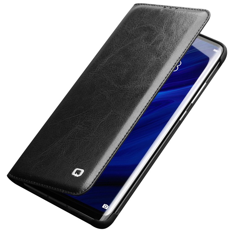 QIALINO Classic Genuine Leather Case with Card Slot for Huawei P30 - Black-2