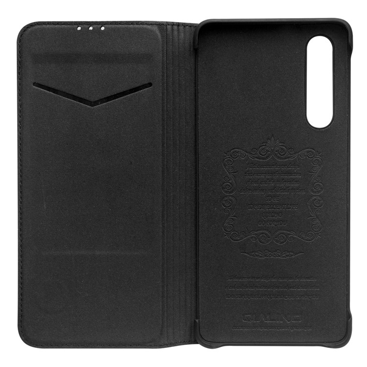 QIALINO Classic Genuine Leather Case with Card Slot for Huawei P30 - Black-4