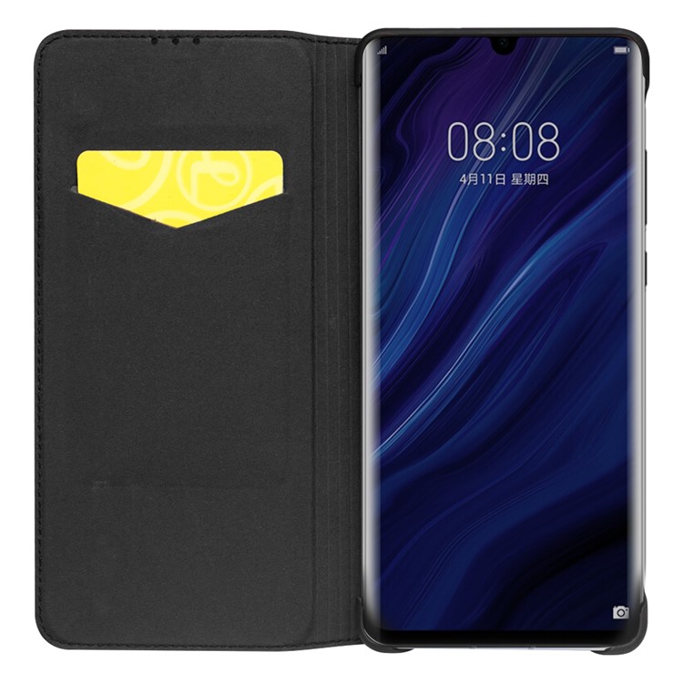 QIALINO Classic Genuine Leather Case with Card Slot for Huawei P30 - Black-5