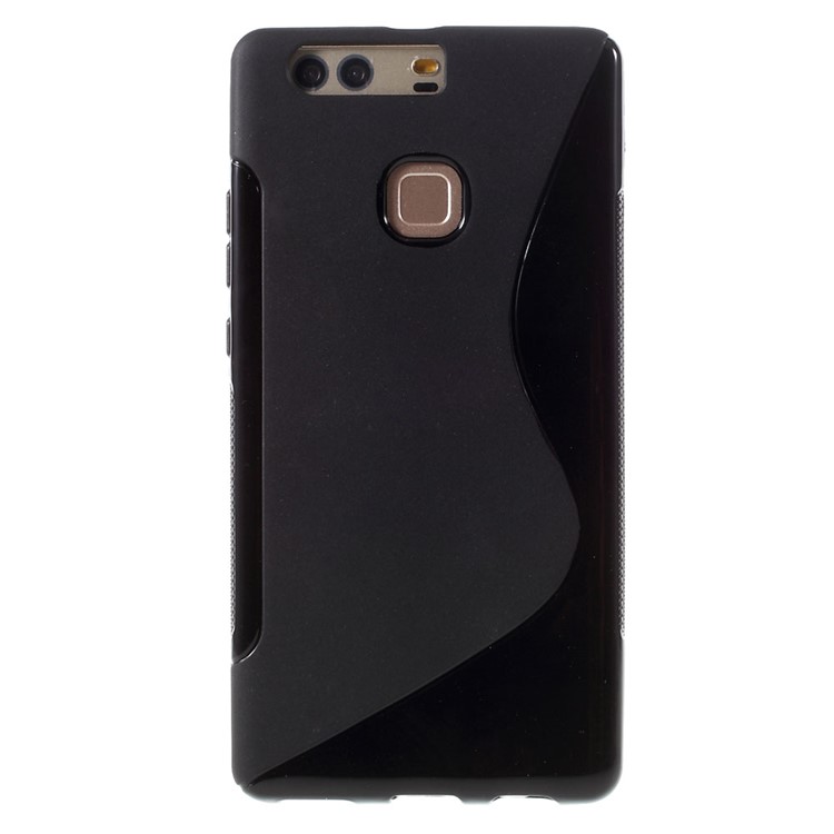 S Shape Soft TPU Case for Huawei P9 Plus - Black-2