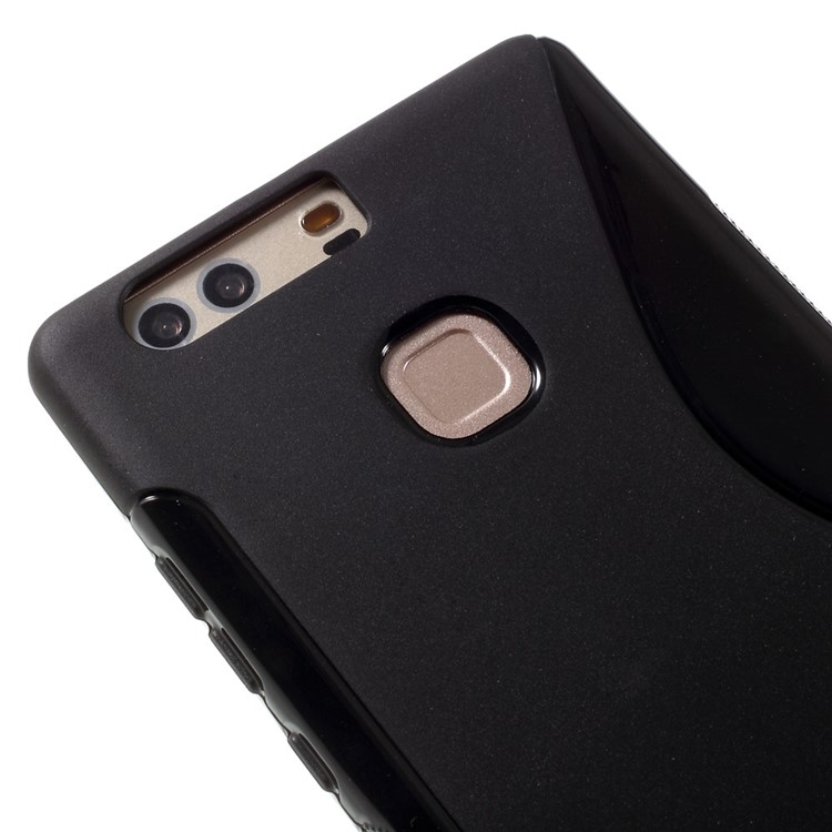 S Shape Soft TPU Case for Huawei P9 Plus - Black-3
