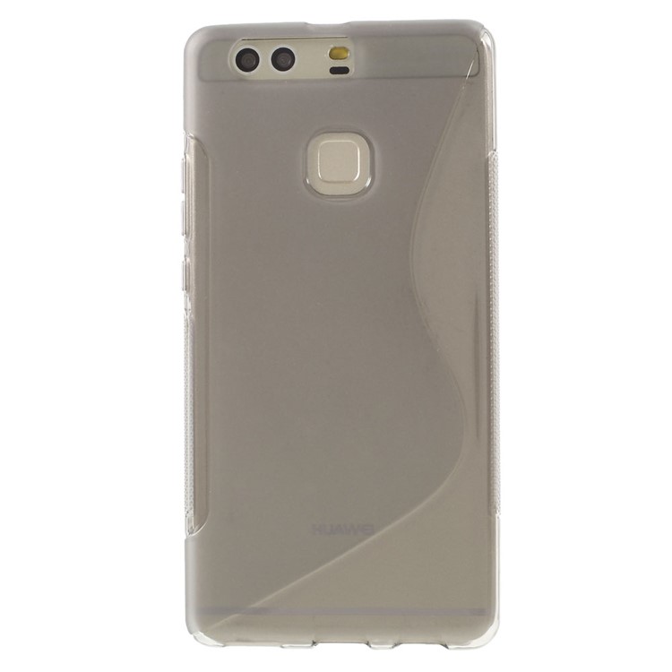 S Shape Flexible TPU Case for Huawei P9 Plus - Grey-2