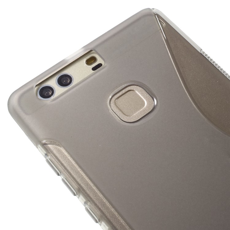 S Shape Flexible TPU Case for Huawei P9 Plus - Grey-3