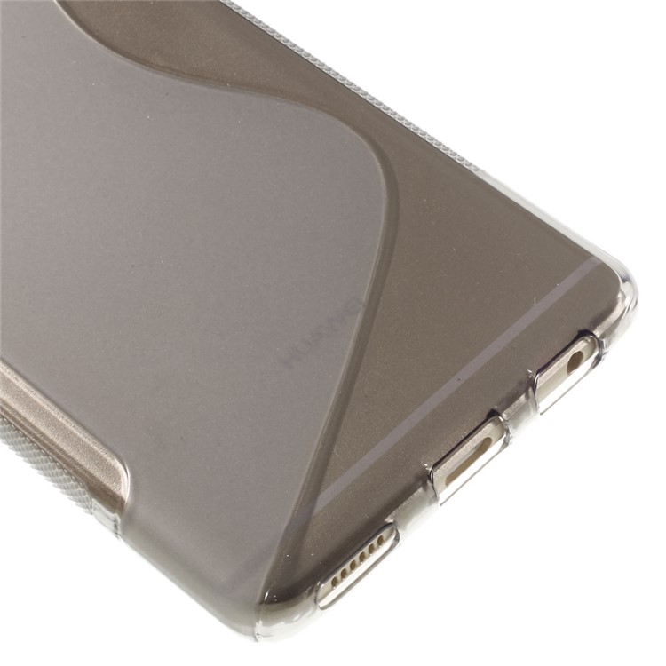 S Shape Flexible TPU Case for Huawei P9 Plus - Grey-4