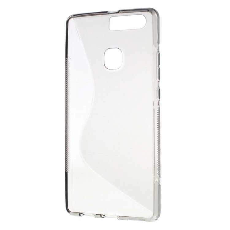 S Shape Flexible TPU Case for Huawei P9 Plus - Grey-5