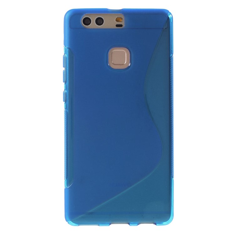 S Shape Soft TPU Shell for Huawei P9 Plus - Blue-2