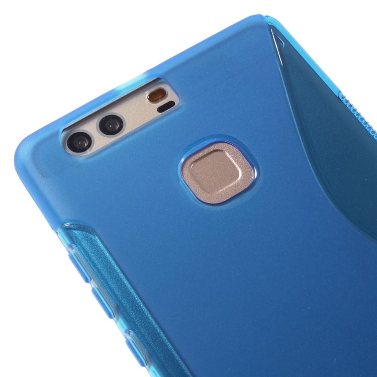S Shape Soft TPU Shell for Huawei P9 Plus - Blue-3