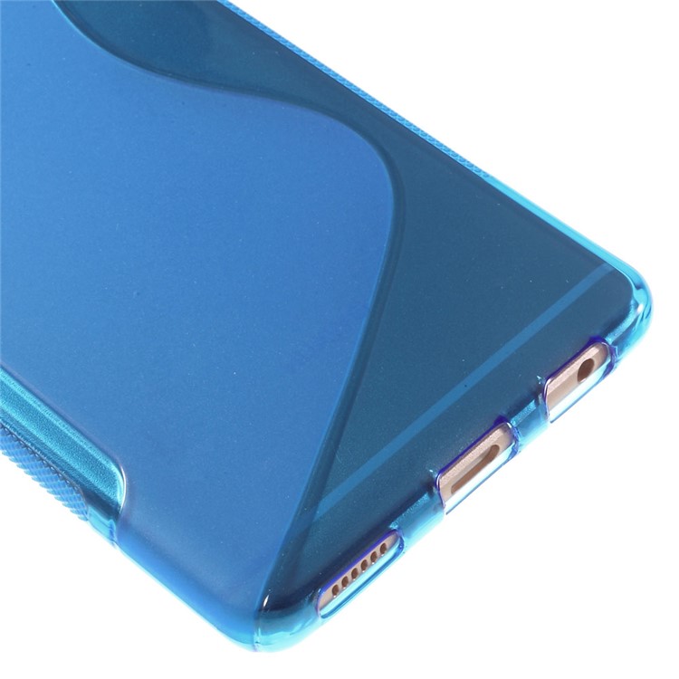 S Shape Soft TPU Shell for Huawei P9 Plus - Blue-4