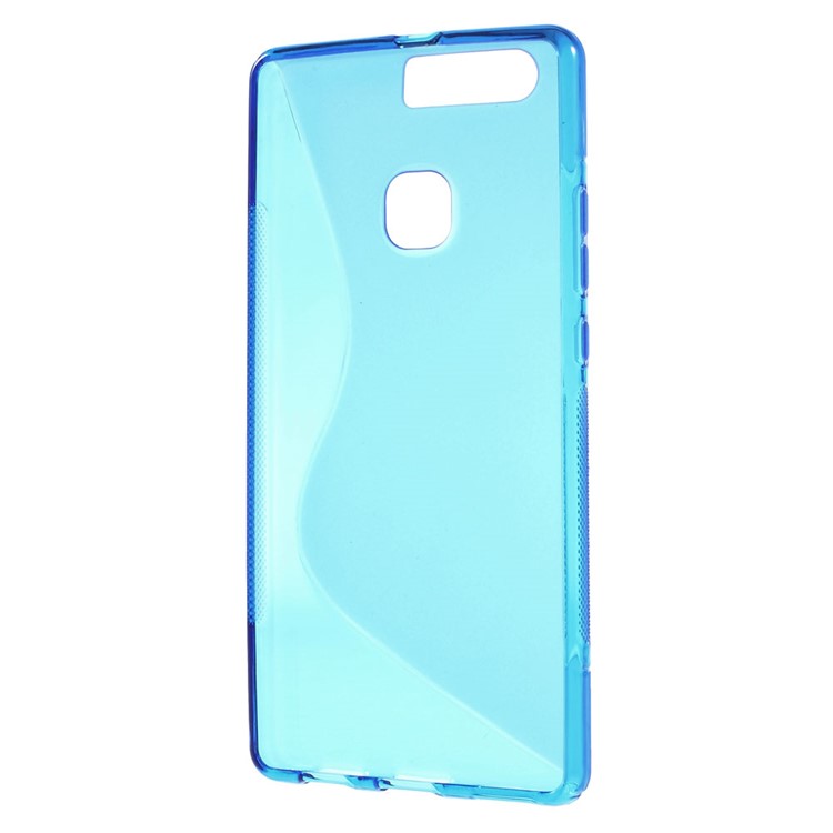 S Shape Soft TPU Shell for Huawei P9 Plus - Blue-5