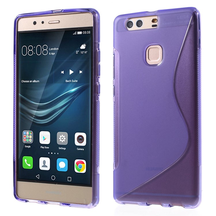S Shape Soft TPU Phone Case for Huawei P9 Plus - Purple-1