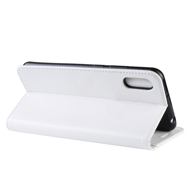 Housse Mobile En Cuir PU De Cheval Fou Avec Porte-portefeuille Pour Huawei Y6 (2019) / Y6 Pro (2019) / Y6 Prime (2019) - Blanc-7
