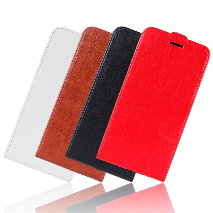 Crazy Horse Vertical Flip Leather Case Avec Fente de Carte Pour Huawei Y6 (2019, Sans Capteur D'empreintes Digitales) / Y6 Pro (2019) - le Noir