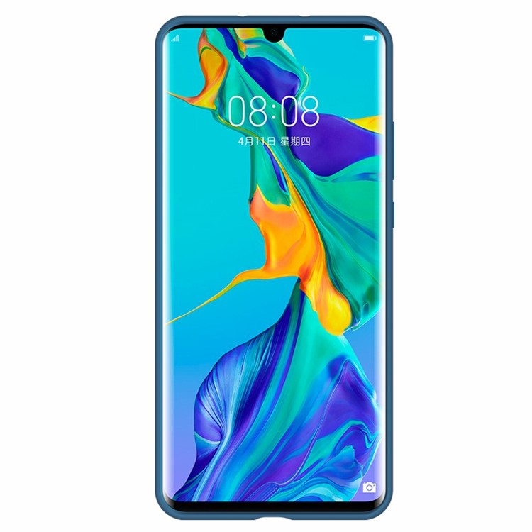 HUAWEI Liquid Silicone Silky Feel Shell Case for Huawei P30 Pro - Blue-5