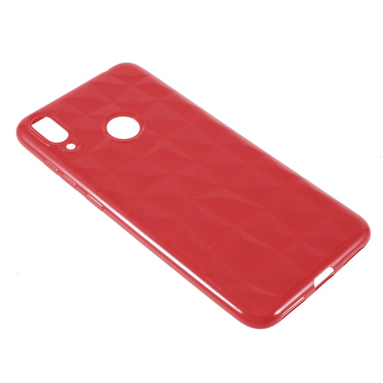 3D Diamond Grain Soft TPU Case for Huawei Y7 Prime (2019) - Red-3