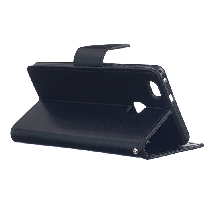Wallet Stand Leather Flip Case for Huawei P9 Lite - Black-4