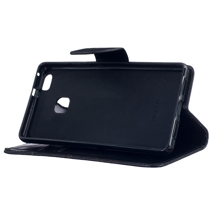 Wallet Stand Leather Flip Case for Huawei P9 Lite - Black-5