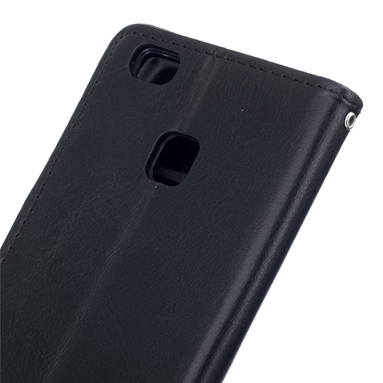 Wallet Stand Leather Flip Case for Huawei P9 Lite - Black-6