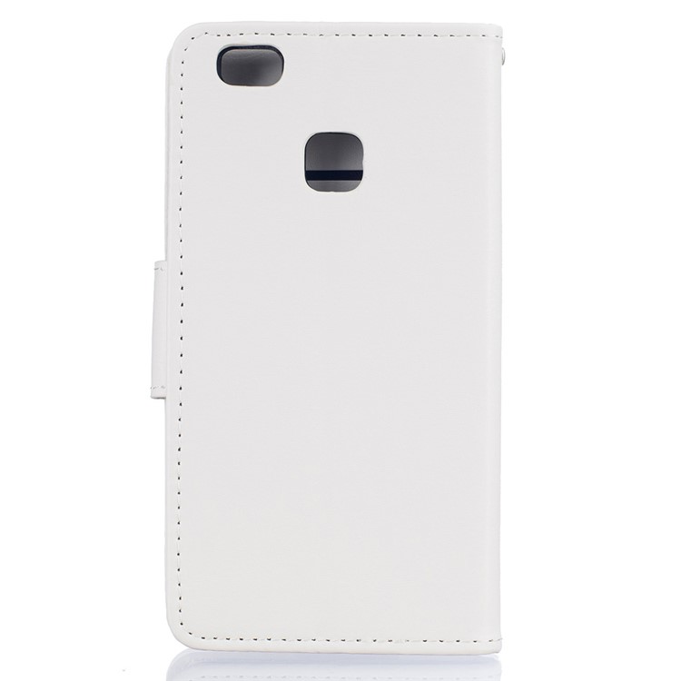 Wallet Stand Leather Folio Cover for Huawei P9 Lite - White-2
