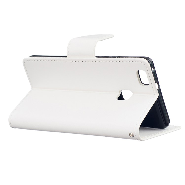 Wallet Stand Leather Folio Cover for Huawei P9 Lite - White-4