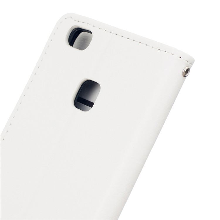Wallet Stand Leather Folio Cover for Huawei P9 Lite - White-6