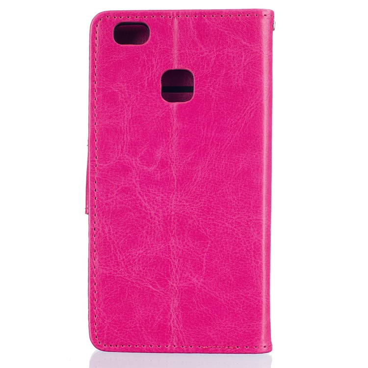 PU Leather Wallet Stand Shell for Huawei P9 Lite - Rose-2