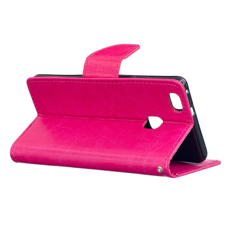 PU Leather Wallet Stand Shell for Huawei P9 Lite - Rose-4