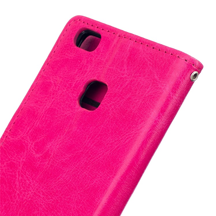 PU Leather Wallet Stand Shell for Huawei P9 Lite - Rose-6