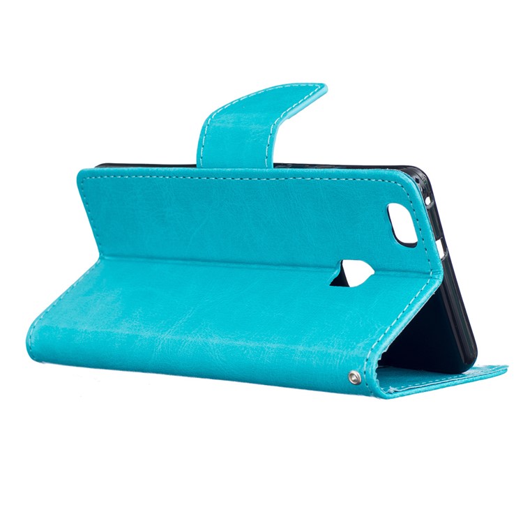 Wallet Stand Leather Phone Cover for Huawei P9 Lite - Blue-4