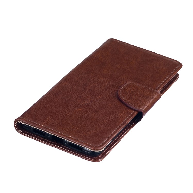 PU Leather Wallet Stand Shell for Huawei P9 Lite - Brown-3