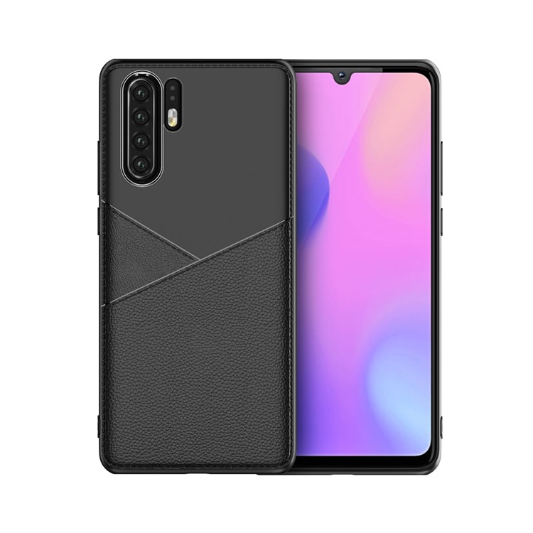 Litchi Grain TPU Protection Back Case Cover for Huawei P30 Pro - Black-3