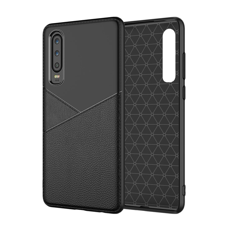 Litchi Grain TPU Mobile Phone Case Accessory for Huawei P30 - Black-9