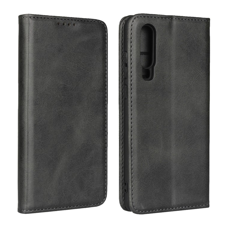 Magnetic Case Stand Leather Wallet Phone Cover for Huawei P30 - Black-1