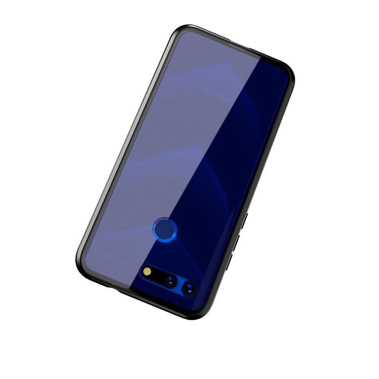 For Huawei Honor View 20/V20 360 Degree Protection Detachable Magnetic Metal Frame + Tempered Glass Phone Cover - Black-3