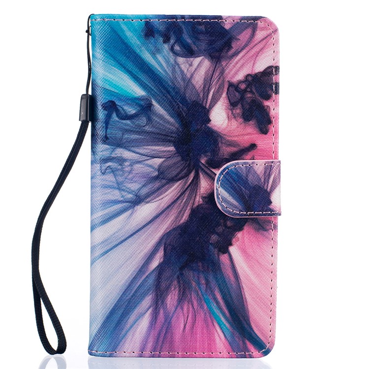 Patterned Card Holder Leather Cover Case for Huawei P9 Lite - Colorful Gauze-1