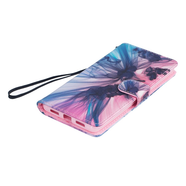 Patterned Card Holder Leather Cover Case for Huawei P9 Lite - Colorful Gauze-3