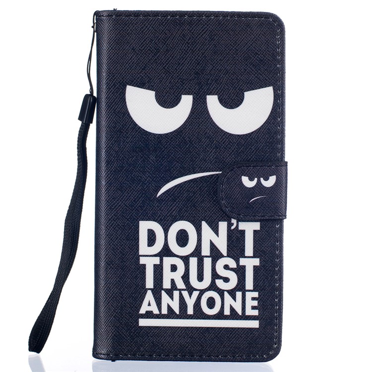Patterned Protective Leather Case for Huawei P9 Lite - Do Not Trust Anyone-1