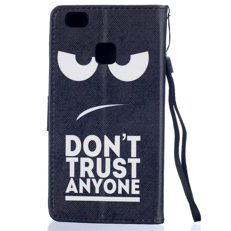 Patterned Protective Leather Case for Huawei P9 Lite - Do Not Trust Anyone-2