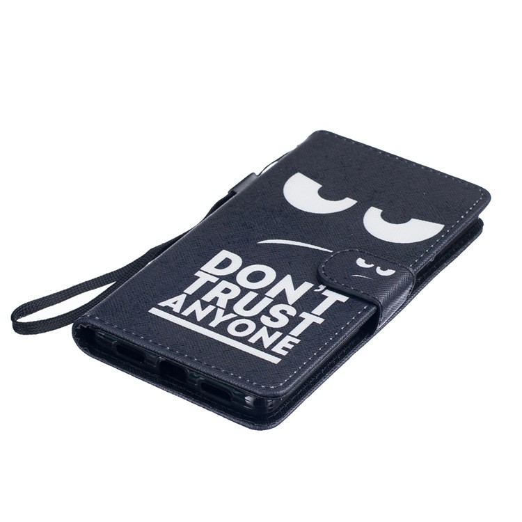 Patterned Protective Leather Case for Huawei P9 Lite - Do Not Trust Anyone-3