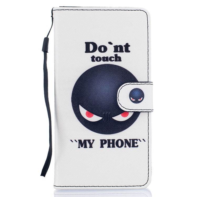Patterned Leather Stand Cover for Huawei P9 Lite - Angry Face and words-1