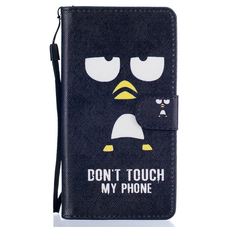 Patterned Faux Leather Wallet Case for Huawei P9 Lite - Do Not Touch My Phone-1