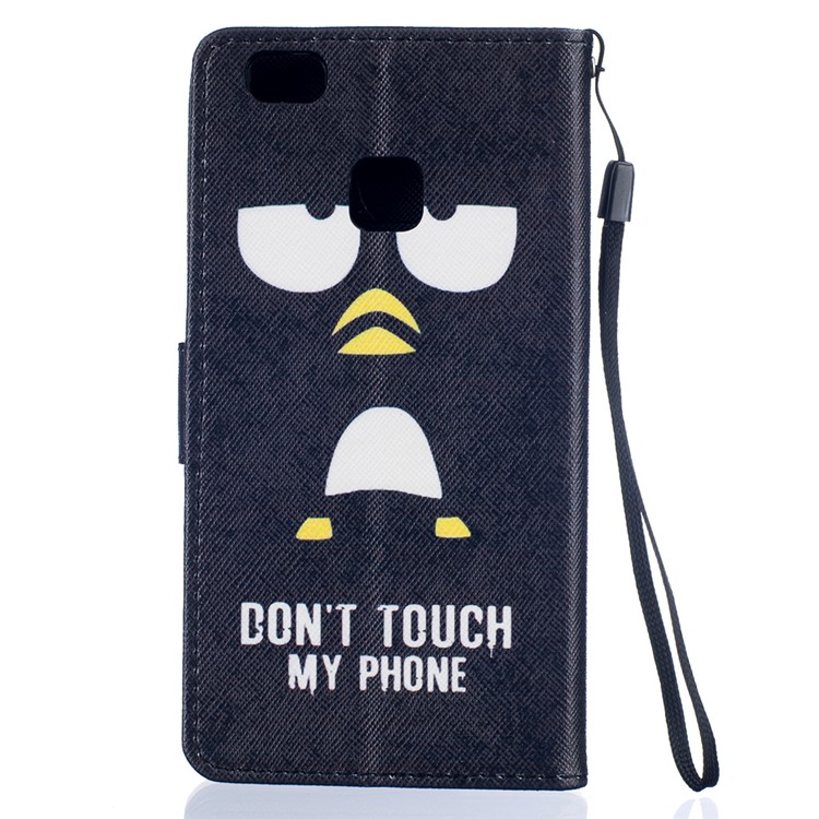 Patterned Faux Leather Wallet Case for Huawei P9 Lite - Do Not Touch My Phone-2