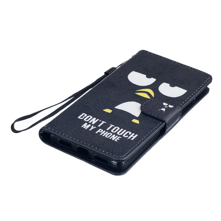 Patterned Faux Leather Wallet Case for Huawei P9 Lite - Do Not Touch My Phone-3