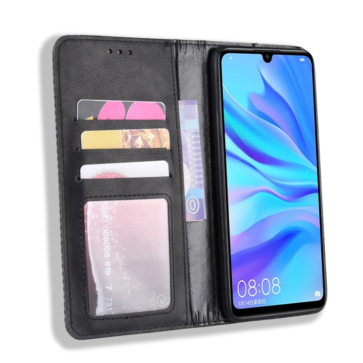 Vintage Style Leather Wallet Case for Huawei P Smart+ 2019 / Enjoy 9S / nova 4 lite / Honor 10i - Black-5