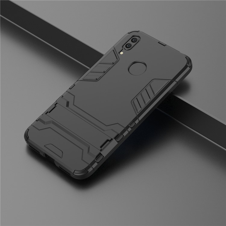 Cool Guard Kickstand PC + TPU Hybrid Case Acessório Para Huawei Y7 (2019) - Preto-9