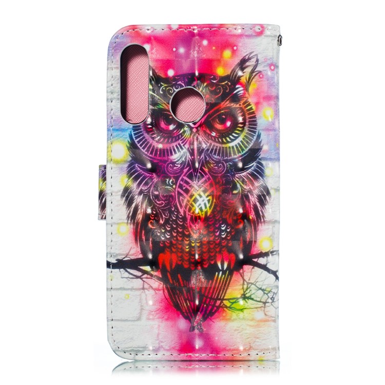 Pattern Printing Light Spot Decor Leather Wallet Case for Huawei P30 Lite - Owl-3