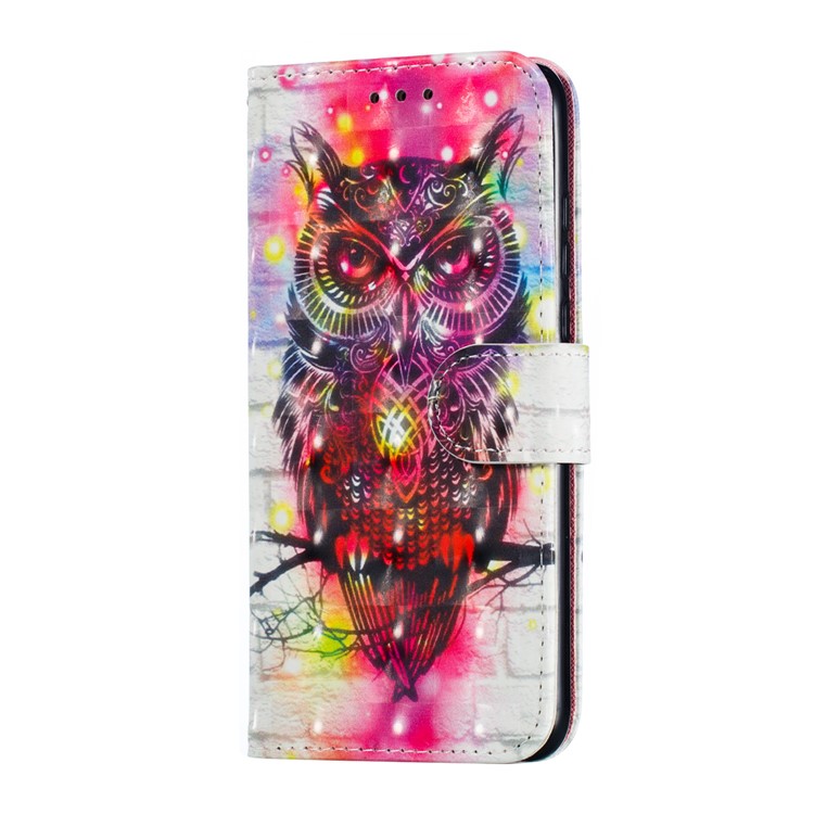 Pattern Printing Light Spot Decor Leather Wallet Case for Huawei P30 Lite - Owl-4